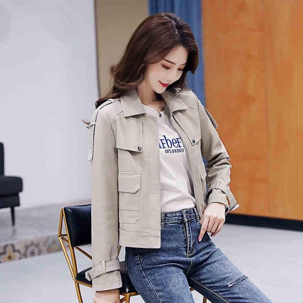women's jackets 2021 spring style locomotive jacket women small leather short loose fashion trend top, Black;brown
women's jackets 2021 spring style locomotive jacket women small leather short loose fashion trend top, Black;brown