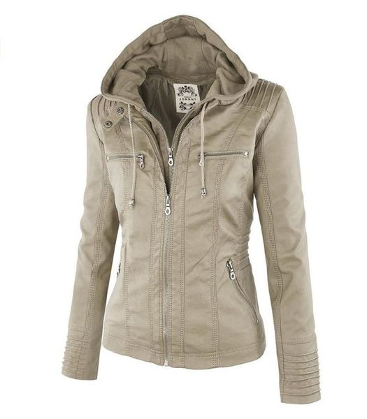 women's leather & faux women detachable lapel long sleeve solid color zipper pu jacket fashion moto, Black
women's leather & faux women detachable lapel long sleeve solid color zipper pu jacket fashion moto, Black