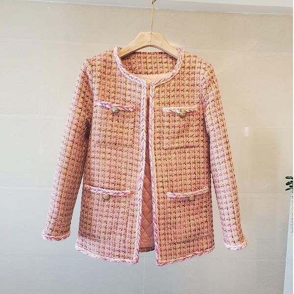 women's jackets winter pink tweed plaid jacket women design buttons o-neck long sleeve elegant vintage coat female bomber harajuku autu, Black;brown
women's jackets winter pink tweed plaid jacket women design buttons o-neck long sleeve elegant vintage coat female bomber harajuku autu, Black;brown
