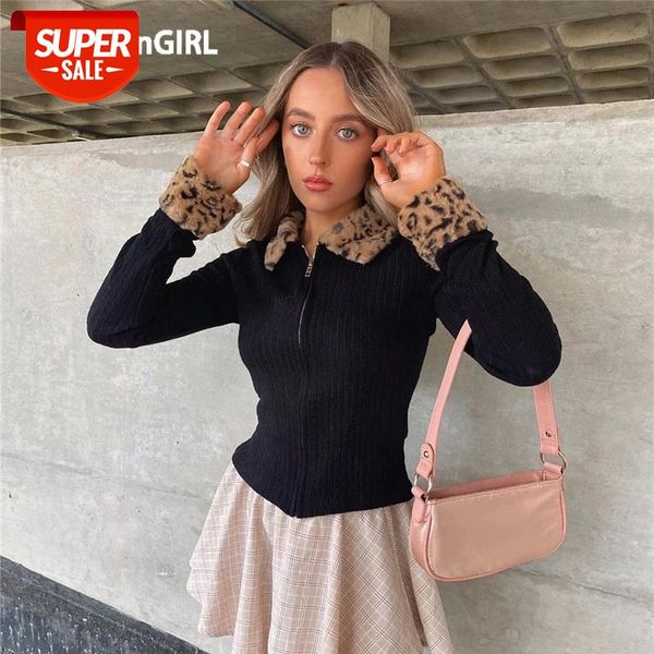 heyoungirl black casual cropped knit cardigan patchwork leopard furry collar sweater women elegant chic fashion knitwear autumn #3k1x, White
heyoungirl black casual cropped knit cardigan patchwork leopard furry collar sweater women elegant chic fashion knitwear autumn #3k1x, White