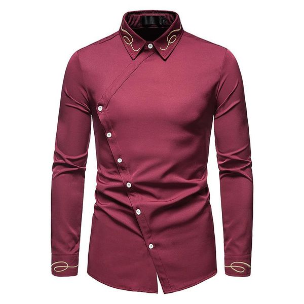 spring and autumn men's fashion hollow men's long sleeve embroidered shirt asymmetric buttons slim evening dress long sleeve, White;black
spring and autumn men's fashion hollow men's long sleeve embroidered shirt asymmetric buttons slim evening dress long sleeve, White;black
