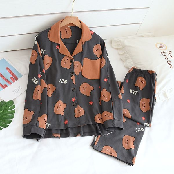 2021 spring and autumn new style 100% cotton knitted couple pajamas plus size men's comfortable homewear sleepwear two piece set 75t0, Black;brown
2021 spring and autumn new style 100% cotton knitted couple pajamas plus size men's comfortable homewear sleepwear two piece set 75t0, Black;brown