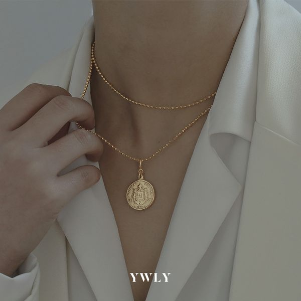 personalized double layer embossed round brand necklace for women ywly, Silver
personalized double layer embossed round brand necklace for women ywly, Silver