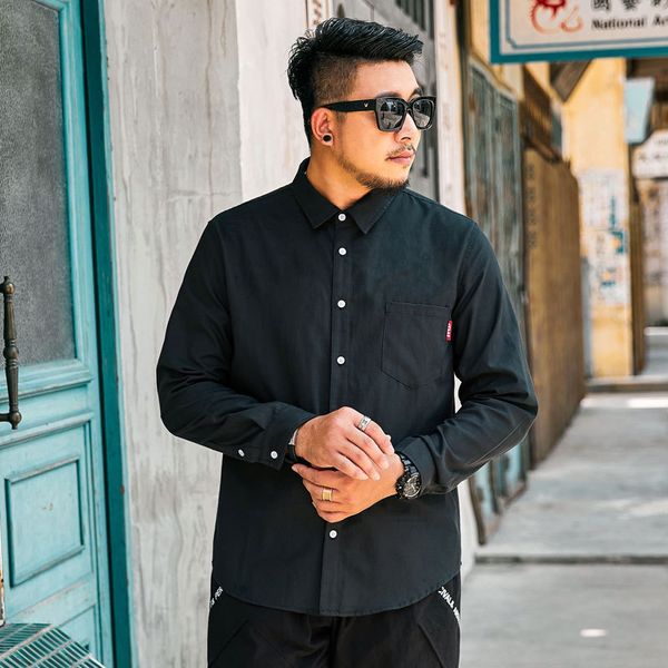 spring and autumn large size shirt mens long sleeve loose korean style trendy plus-sized size mens business casual plus-sized shirt, Black
spring and autumn large size shirt mens long sleeve loose korean style trendy plus-sized size mens business casual plus-sized shirt, Black