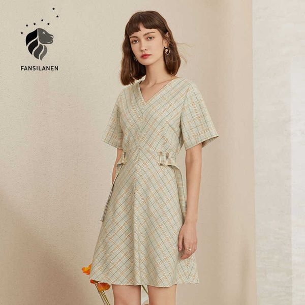 fansilanen office lady elegant short plaid dress women sleeve casual spring summer v neck bandage vintage mini 210607, Black;gray
fansilanen office lady elegant short plaid dress women sleeve casual spring summer v neck bandage vintage mini 210607, Black;gray