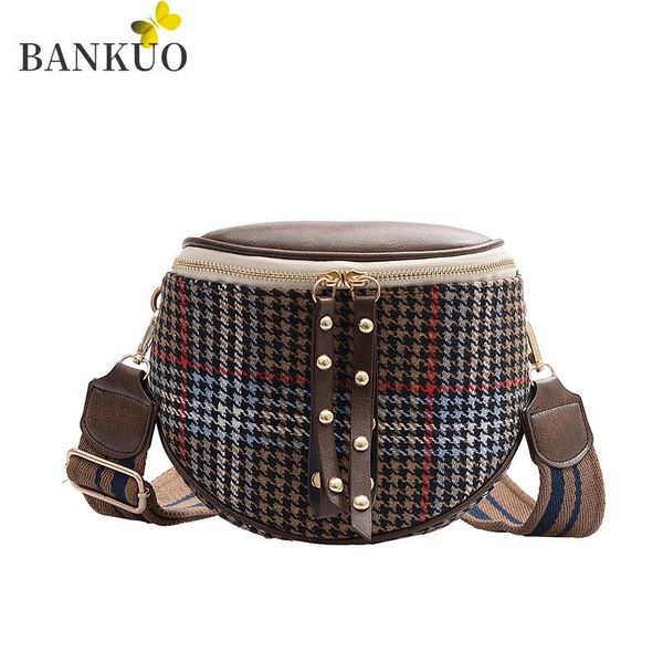 bankuo autumn women's bags all-match woolen fashion casual zipper shoulder bag striped girl travel crossbody bag c227
bankuo autumn women's bags all-match woolen fashion casual zipper shoulder bag striped girl travel crossbody bag c227