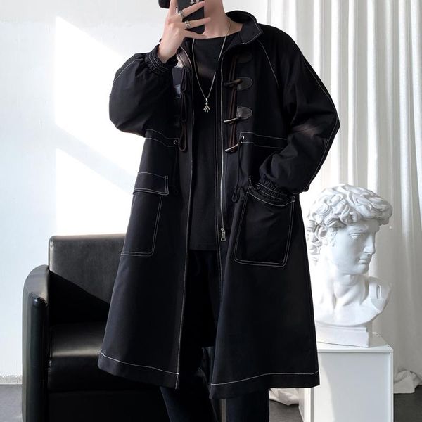 men's trench coats jacke long coat oversized solid color windbreaker big pocket fashion overcoat, Tan;black 
men's trench coats jacke long coat oversized solid color windbreaker big pocket fashion overcoat, Tan;black