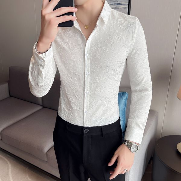 men's casual shirts long sleeved shirt, luxury jacquard tight full graduation , black and white, fashion, 2021, White;black
men's casual shirts long sleeved shirt, luxury jacquard tight full graduation , black and white, fashion, 2021, White;black