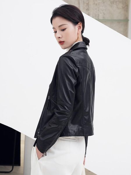 women's leather & faux small short coat korean version of locomotive clothing sheepskin, Black
women's leather & faux small short coat korean version of locomotive clothing sheepskin, Black