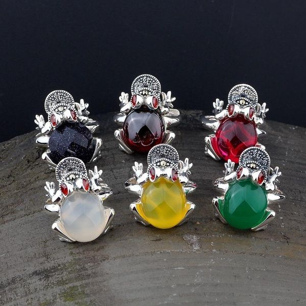 cluster rings s925 pure silver hand ornament red corundum pomegranate yellow white green chalcedony opening ring female, Golden;silver
cluster rings s925 pure silver hand ornament red corundum pomegranate yellow white green chalcedony opening ring female, Golden;silver