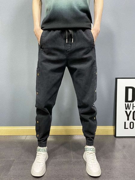 net red jeans men's spring thin fashion brand double breasted pants men's handsome small feet versatile thin men's trousers, Blue
net red jeans men's spring thin fashion brand double breasted pants men's handsome small feet versatile thin men's trousers, Blue