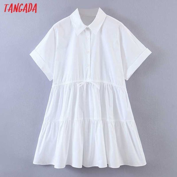 tangada summer women white shirt dress short sleeve ladies sundress qw81 210609, Black;gray
tangada summer women white shirt dress short sleeve ladies sundress qw81 210609, Black;gray