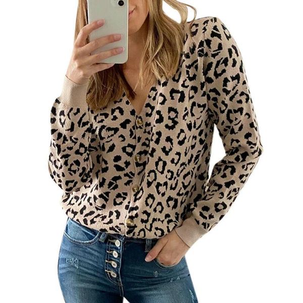 women leopard cardigans autumn winter sweater v neck print womens clothing long sleeve casual outwear loose sweater button knitted top, White;black
women leopard cardigans autumn winter sweater v neck print womens clothing long sleeve casual outwear loose sweater button knitted top, White;black