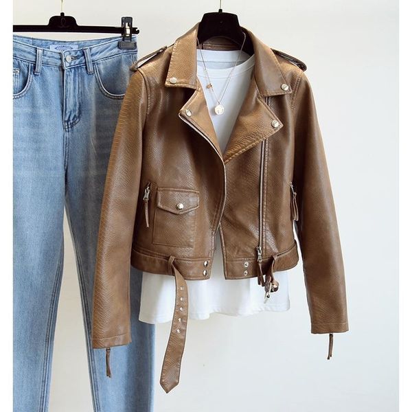 women's leather & faux women coats winter 2021 solid turn-down collar straight zipper casual all match female outwear jackets, Black
women's leather & faux women coats winter 2021 solid turn-down collar straight zipper casual all match female outwear jackets, Black
