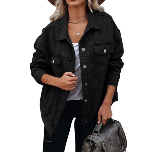 women's jackets black jean jacket women spring autumn casual turn-down collar long sleeve baggy denim coat woman vintage distressed gra, Black;brown
women's jackets black jean jacket women spring autumn casual turn-down collar long sleeve baggy denim coat woman vintage distressed gra, Black;brown