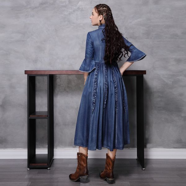 dressed in female denim spring of cartoons embroidered bow collared retro-ruffled collar great midi balance dress ta82209 a6cq, Black;gray
dressed in female denim spring of cartoons embroidered bow collared retro-ruffled collar great midi balance dress ta82209 a6cq, Black;gray