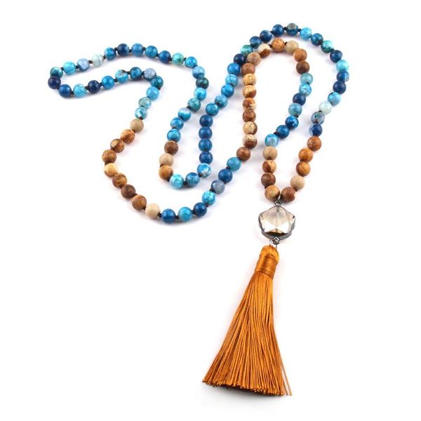 pendant necklaces 108 beads mala natural stone knotted crystal link thread tassel charm necklace women meditation yoga, Silver
pendant necklaces 108 beads mala natural stone knotted crystal link thread tassel charm necklace women meditation yoga, Silver