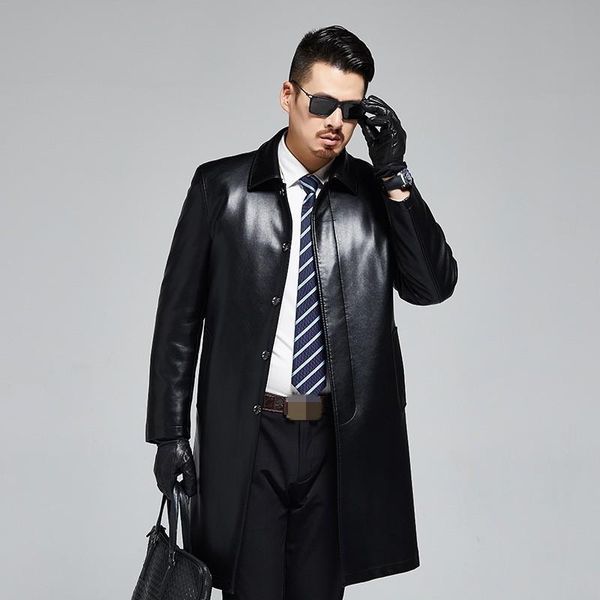 men's wool & blends men leather windbreaker brand winter warm fur collar long male business single breasted casual trench coat, Black
men's wool & blends men leather windbreaker brand winter warm fur collar long male business single breasted casual trench coat, Black