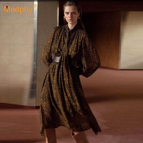 elegant leopard print women dress lantern sleeve bowknot waist wide loose autumn party vacation female 210527, Black;gray
elegant leopard print women dress lantern sleeve bowknot waist wide loose autumn party vacation female 210527, Black;gray