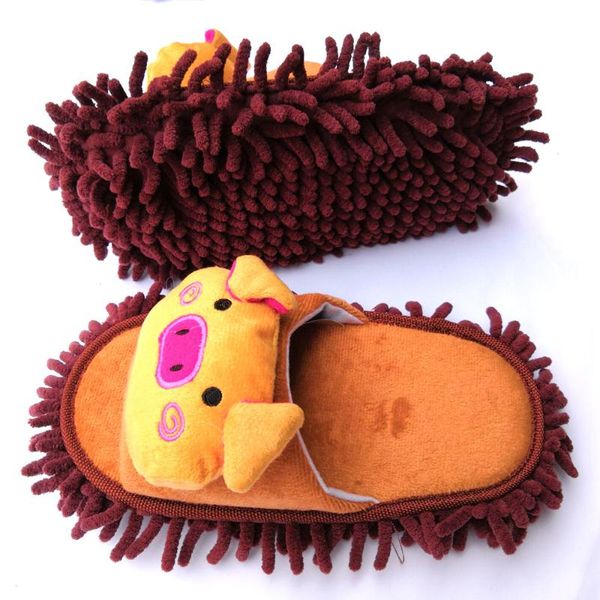 men's and women's mops and slippers in autumn winter, Black