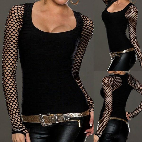 2021 tshirt women harajuku slim low cut long sleeve net punk rock gothic fishnet camisetas verano mujer women t shirt, White
2021 tshirt women harajuku slim low cut long sleeve net punk rock gothic fishnet camisetas verano mujer women t shirt, White