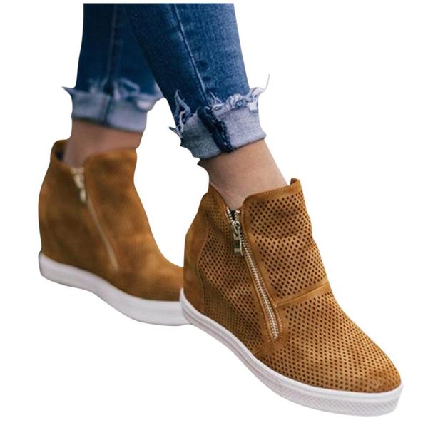 boots women ladies fashion hollow zipper ankle wedges round toe casual shoes plus size solid color women's botas de mujer, Black
boots women ladies fashion hollow zipper ankle wedges round toe casual shoes plus size solid color women's botas de mujer, Black