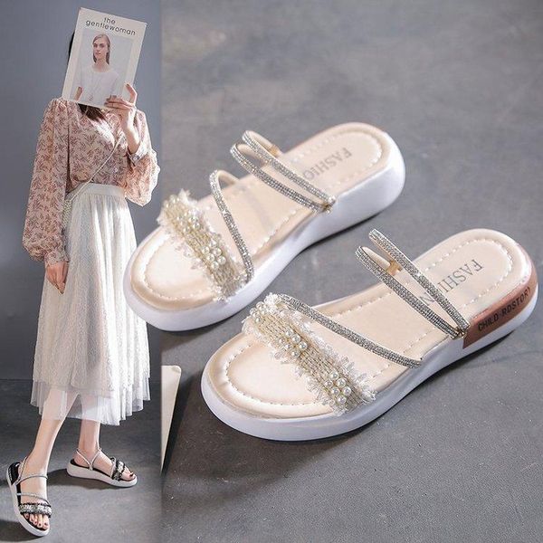 sandals slipper lady 2021 summer two wear fairy style flat bottom fashion rhinestone soft beach pregnant women's shoes, Black
sandals slipper lady 2021 summer two wear fairy style flat bottom fashion rhinestone soft beach pregnant women's shoes, Black