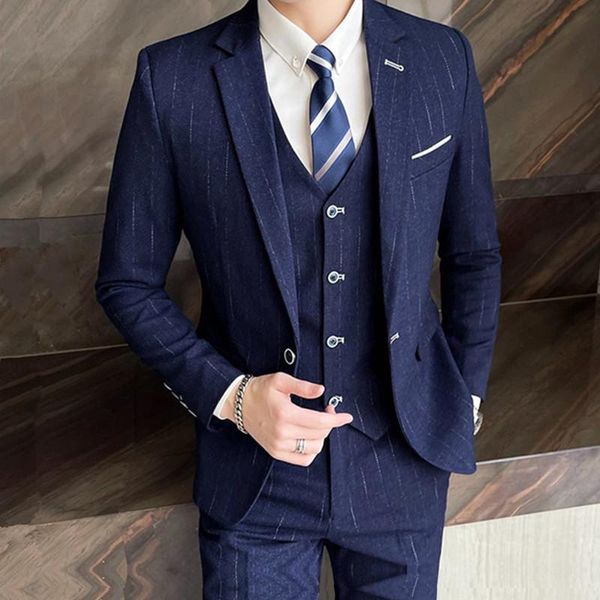 men's suits & blazers 3 pcs set jacket pants vest / 2021 fashion casual boutique business striped groom wedding suit trousers waistcoat, White;black
men's suits & blazers 3 pcs set jacket pants vest / 2021 fashion casual boutique business striped groom wedding suit trousers waistcoat, White;black