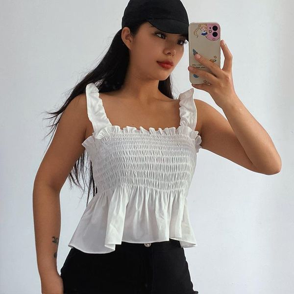 women's tanks & camis europe and the united states 2021 summer fashion leopard print pleated elastic sling vest with a sense of design, White
women's tanks & camis europe and the united states 2021 summer fashion leopard print pleated elastic sling vest with a sense of design, White
