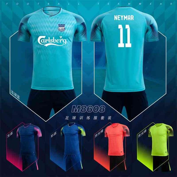 football sports men's summer children's competition training short sleeve team uniform printed football suit, Black;white
football sports men's summer children's competition training short sleeve team uniform printed football suit, Black;white