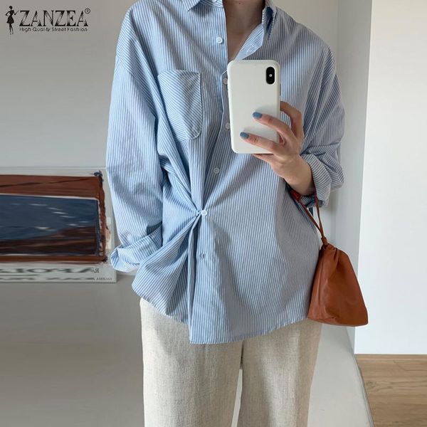 women's blouses & shirts zanzea 2021 fashion irregular striped casual long sleeve blusas female lapel button tunic plus size 5xl, White
women's blouses & shirts zanzea 2021 fashion irregular striped casual long sleeve blusas female lapel button tunic plus size 5xl, White