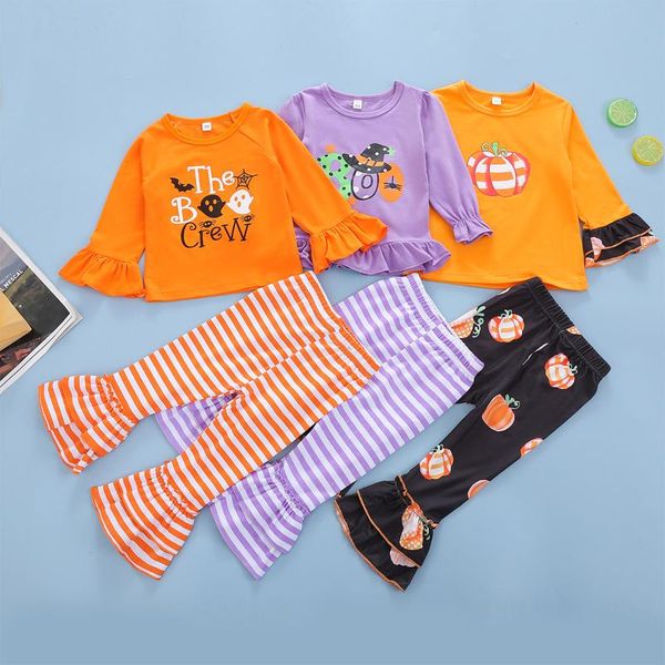 clothing sets infant kids baby girls halloween clothes set, letter print long sleeve o-neck + elastic waist striped flared trousers 1-6, White
clothing sets infant kids baby girls halloween clothes set, letter print long sleeve o-neck + elastic waist striped flared trousers 1-6, White