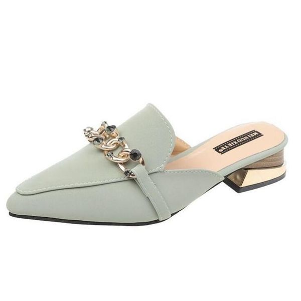 slippers fashion summer sandals baotou pointed low heel women's shoes metal buckle outdoor comfortable and, Black
slippers fashion summer sandals baotou pointed low heel women's shoes metal buckle outdoor comfortable and, Black