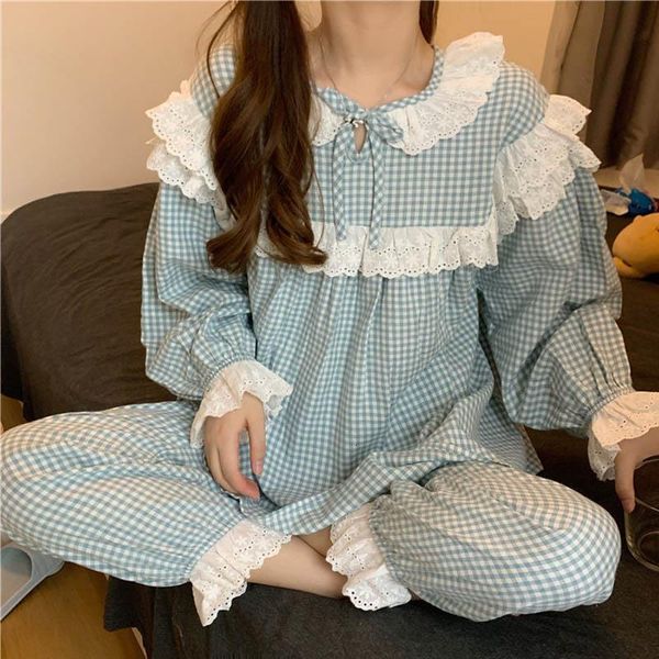new cute women pajamas 2 pieces pajamas set plaid printing thin female home clothes sleepwear cotton pyjamas suit, Black;red
new cute women pajamas 2 pieces pajamas set plaid printing thin female home clothes sleepwear cotton pyjamas suit, Black;red