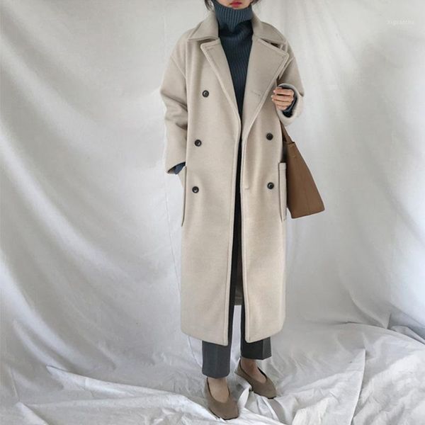 2019 new autumn winter warm woolen coat female korean double breasted medium long large size pocket coats cc13541, Black
2019 new autumn winter warm woolen coat female korean double breasted medium long large size pocket coats cc13541, Black