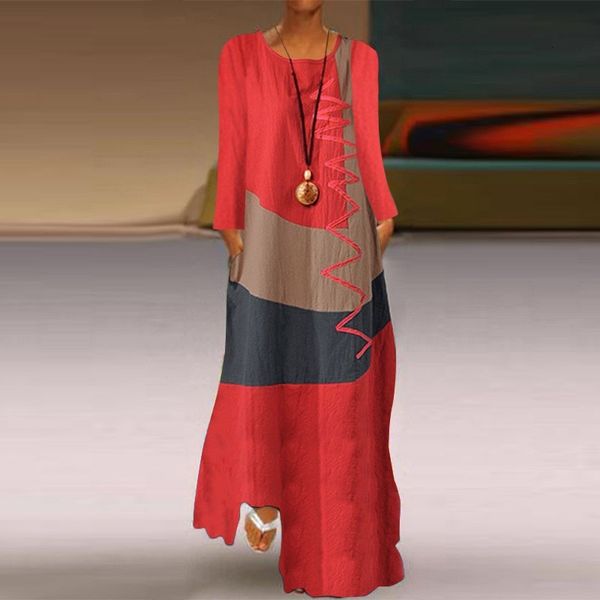 2021 new women autumn casual fashion patchwork o-neck long sleeve plus size elegant ladies es maxi femme gg8e, Black;gray
2021 new women autumn casual fashion patchwork o-neck long sleeve plus size elegant ladies es maxi femme gg8e, Black;gray