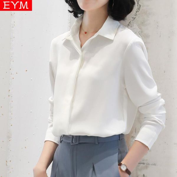 women's blouses & shirts 2021 simple casual chiffon shirt and solid colors delicate women long sleeve blouse lady office blusas, White
women's blouses & shirts 2021 simple casual chiffon shirt and solid colors delicate women long sleeve blouse lady office blusas, White