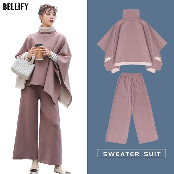 women's two piece pants sold dubai modern ladies fashion batwing sleeve loose knitwear cape wide leg wholesale s033, White
women's two piece pants sold dubai modern ladies fashion batwing sleeve loose knitwear cape wide leg wholesale s033, White