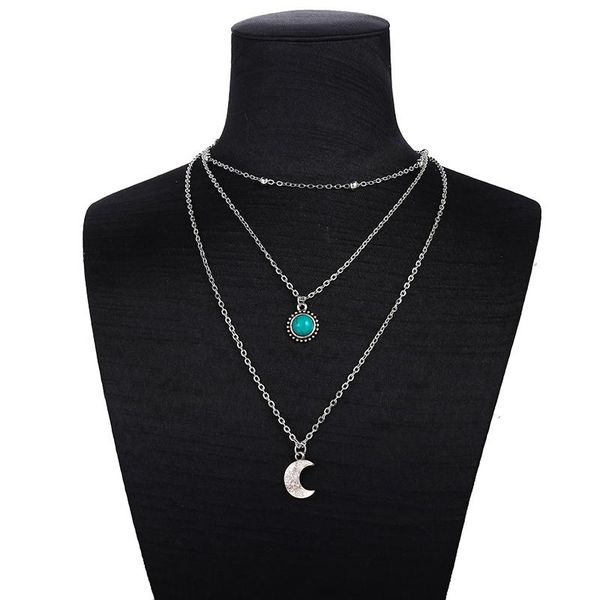pendant necklaces ancient silver color multi-layered chain necklace for women inlaid crystal natural stone collares jewelry
pendant necklaces ancient silver color multi-layered chain necklace for women inlaid crystal natural stone collares jewelry