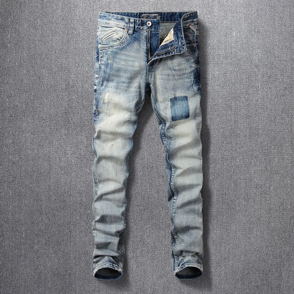 2021 new fashion vintage designer men jeans retro blue slim fit ripped denim trousers streetwear hip hop cotton long pants 6i85
2021 new fashion vintage designer men jeans retro blue slim fit ripped denim trousers streetwear hip hop cotton long pants 6i85