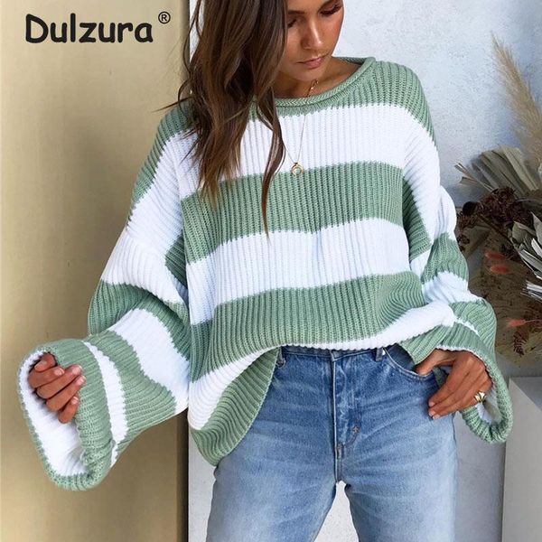 women's sweaters oversize green striped knitted women autumn brand elegant o-neck jumpers female fashion batwing sleeve pullovers, White;black
women's sweaters oversize green striped knitted women autumn brand elegant o-neck jumpers female fashion batwing sleeve pullovers, White;black
