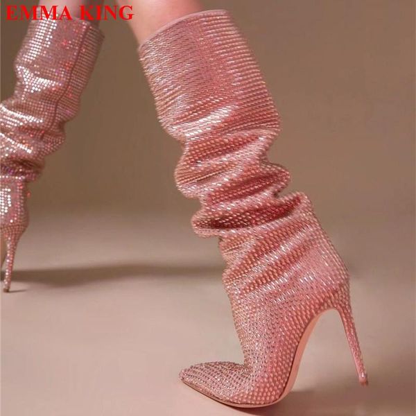 boots fashion full crystal decor womens knee high bling rhinestone heels party shoes runway pointed toe girls 2021, Black
boots fashion full crystal decor womens knee high bling rhinestone heels party shoes runway pointed toe girls 2021, Black