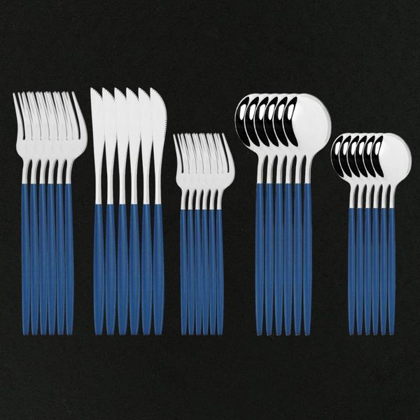 dinnerware sets 6set blue silver cutlery set luxury matte finish silverware stainless steel dinner knife fork spoon tableware
dinnerware sets 6set blue silver cutlery set luxury matte finish silverware stainless steel dinner knife fork spoon tableware