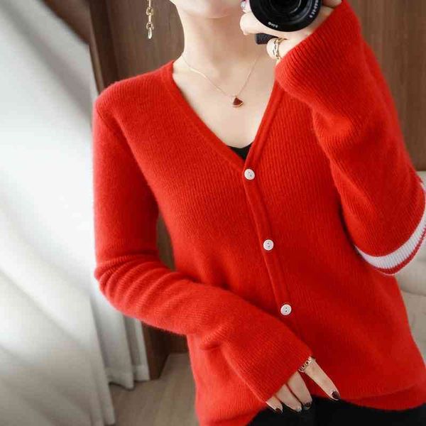 women's fake two-piece tb cashmere cardigan v-neck knit early spring 2021 new short versatile sweater coat1, Black
women's fake two-piece tb cashmere cardigan v-neck knit early spring 2021 new short versatile sweater coat1, Black
