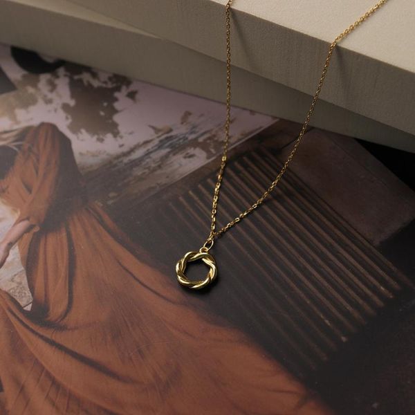 chains gold circle knotted necklaces round twisted titanium steel for women minimalist small charm necklace jewelry, Silver
chains gold circle knotted necklaces round twisted titanium steel for women minimalist small charm necklace jewelry, Silver
