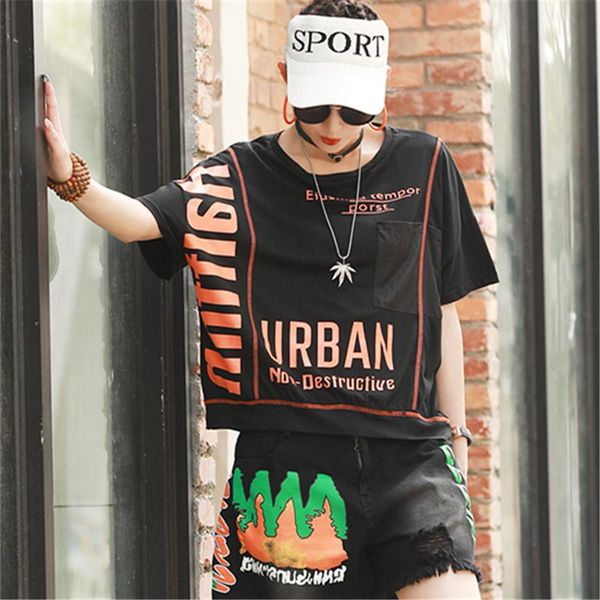 women's t-shirt 2021 summer fashion personality hip-hop style round neck short sleeve contrast letter printing female t-sleeve tide h00, White
women's t-shirt 2021 summer fashion personality hip-hop style round neck short sleeve contrast letter printing female t-sleeve tide h00, White