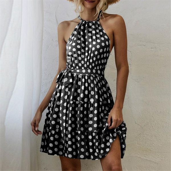 casual dresses fashion dot polka printed sleeveless mini dress women swing halter neck girl date beach party, Black;gray
casual dresses fashion dot polka printed sleeveless mini dress women swing halter neck girl date beach party, Black;gray