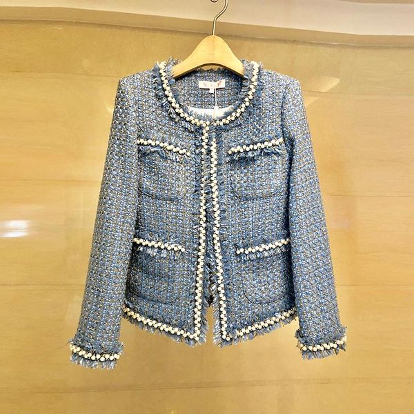 women's jackets pearls beading tassel tweed women o-neck long sleeve high waist autumn winter coat vintage elegant outwear wool b352, Black;brown
women's jackets pearls beading tassel tweed women o-neck long sleeve high waist autumn winter coat vintage elegant outwear wool b352, Black;brown
