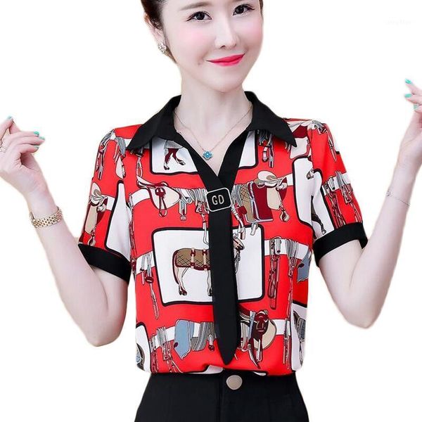 fashion bow tie women blouses summer short sleeve vintage print chiffon blouse shirts office work blusas mujer women's &, White
fashion bow tie women blouses summer short sleeve vintage print chiffon blouse shirts office work blusas mujer women's &, White