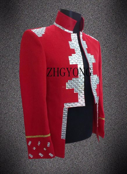 punk style male jacket red black with crystals coat outerwear nightclub bar male singer stage costume host performance blazers, Black;red
punk style male jacket red black with crystals coat outerwear nightclub bar male singer stage costume host performance blazers, Black;red